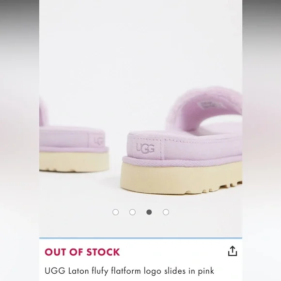 SOLD ON CROSSPOST UGG Laton Fluffy Flatform logo slides - Picture 4 of 14